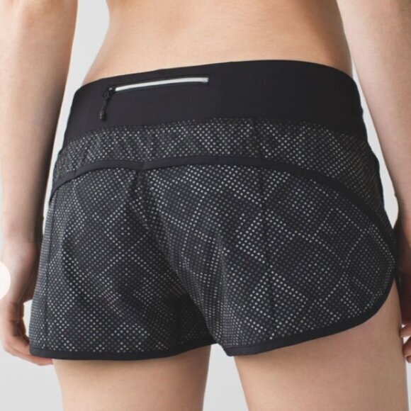 Lululemon Athletica Black and White speedShorts size 2 limited edition